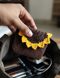 Crochet Mini Sunflower Pouch
