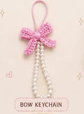 Crochet Bow & Pearl Keychain / Bag Charm (Accessory)