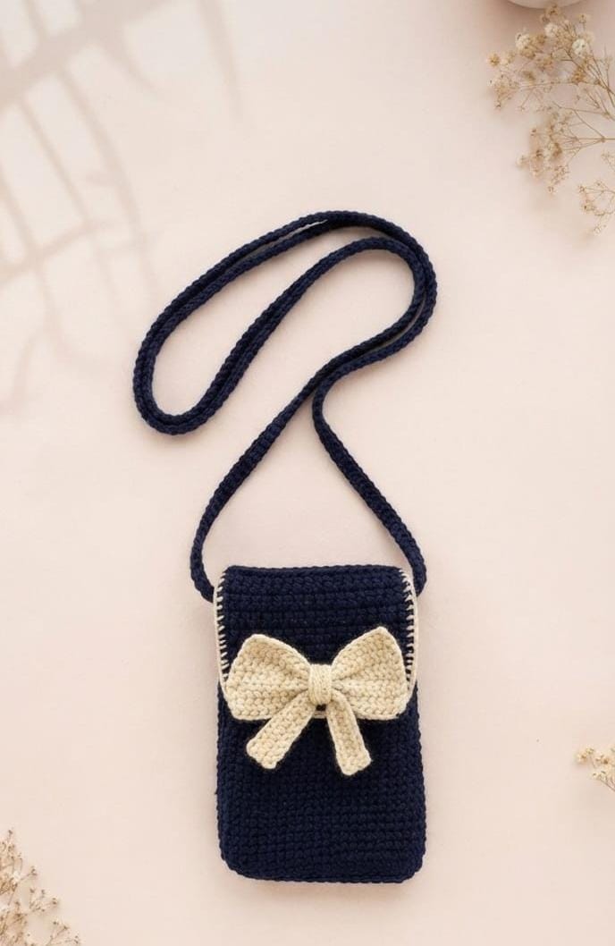 Handmade Crochet Phone Pouch / Crossbody Bag