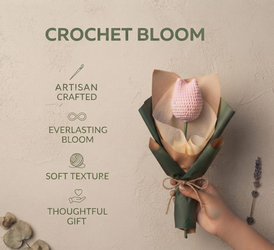 Handcrafted Crochet Tulip Bouquet