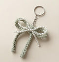 Handcrafted Crochet Pearl Bow Keychain