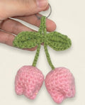 Handmade Crochet Cherry Keychain