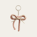 Handcrafted Crochet Pearl Bow Keychain